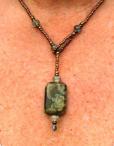 Rainforest Jasper Prehnite Lariat